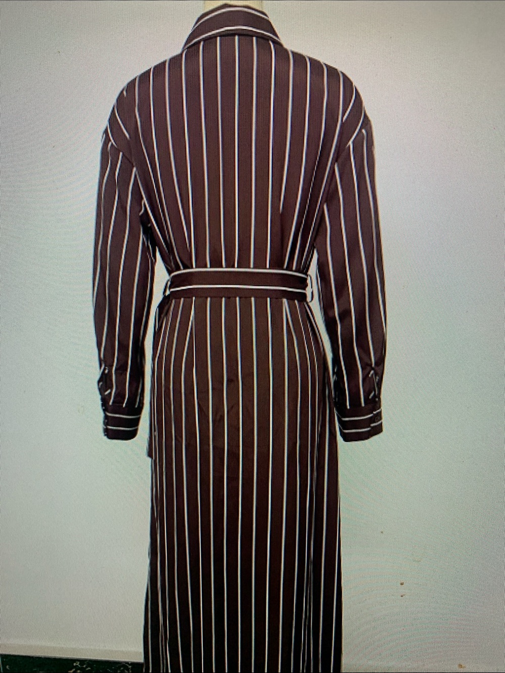 Striped Brown Belted Shirt Dress - Women - Picture 2 of 4